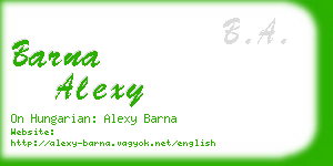 barna alexy business card